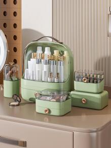 1入組透明防塵彩妝收納盒 - 綠色 - 查看 3