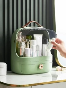 1 pieza Caja de almacenamiento de Maquillaje transparente a prueba de polvo - Rosa - Ver 6