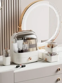 1 pieza Caja de almacenamiento de Maquillaje transparente a prueba de polvo - Rosa - Ver 8