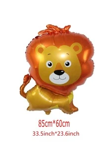 1pc Lion Design Balloon, Cartoon Cute Decorative Balloon For Birthday Party - Multicolor - View 3