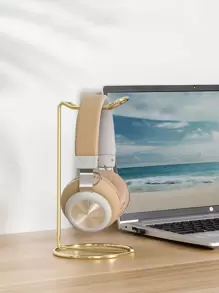 1 pieza simple de metal Auricular Estante de almacenamiento de escritorio creativo exhibición Auricular estante , de moda con elegante - Dorado - Ver 2