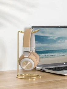1入組極簡金屬書桌耳機支架,時尚鐵支撐支架適用於家庭,創意展示耳機架 - 銅色 - 查看 2