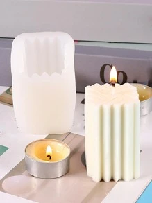 1pc Silicone Mold, Modern Geometric Design Candle Mold For Home - White - View 3