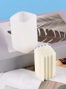 1pc Silicone Mold, Modern Geometric Design Candle Mold For Home - White - View 5