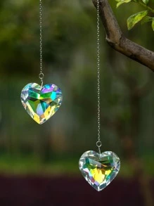 1入組天然水晶掛飾,創意愛心設計掛飾 - 彩色 - 查看 1