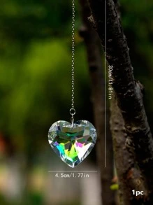 1入組天然水晶掛飾,創意愛心設計掛飾 - 彩色 - 查看 2