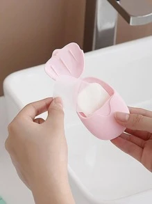 1 set hojas de jabón PP, papel de jabón moderno para viajes - Rosa - Ver 1