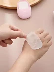 1 set hojas de jabón PP, papel de jabón moderno para viajes - Rosa - Ver 3