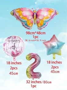 6入組蝴蝶生日氣球套裝