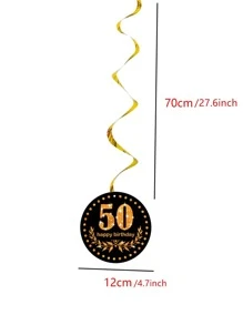 6pcs Number Pattern Spiral Garland - Multicolor - View 3