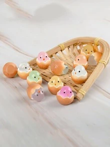 5pcs/set ABS Garden Ornament, Creative Random Glow In The Dark Cartoon Chicken & Egg Design Garden Statue For Outdoor - Multicolor - View 7