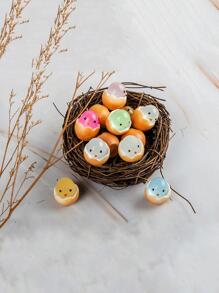 5pcs/set ABS Garden Ornament, Creative Random Glow In The Dark Cartoon Chicken & Egg Design Garden Statue For Outdoor - Multicolor - View 6