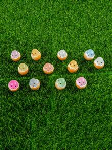 5pcs/set ABS Garden Ornament, Creative Random Glow In The Dark Cartoon Chicken & Egg Design Garden Statue For Outdoor - Multicolor - View 8