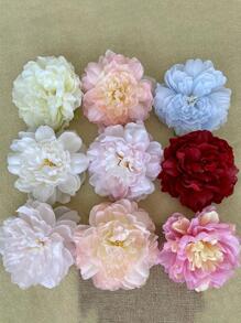 1pc Plastic Artificial Flower Head, Simulation Flower Head For DIY - Orange - View 3