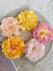 1pc Plastic Artificial Flower Head, Simulation Flower Head For DIY - Orange - View 2