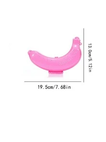 1pc Plastic Banana Storage Box - Pink - View 3