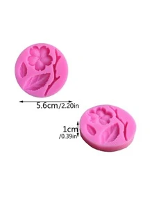 1 件 DIY 花朵石膏模具，圆形粉色硅胶模具，适用于 DIY 工艺品