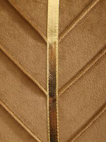 Miater 1入組棕色靠墊套無填充物極簡主義織物金屬面板壓折裝飾抱枕套適合家用 - 卡其色 - 查看 3