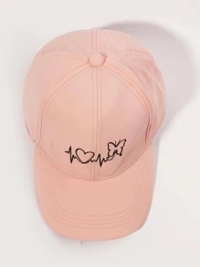 蝴蝶和愛心刺繡棒球帽 - 淺粉色 - 查看 4