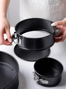 1set Iron Alloy Cake Mold, Modern Black Cake Pan For Kitchen Baking - Black - View 3