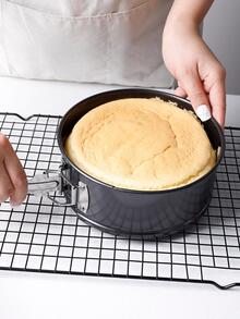 1set Iron Alloy Cake Mold, Modern Black Cake Pan For Kitchen Baking - Black - View 6