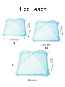 1pc Plain Mesh Food Cover - Blue - View 5