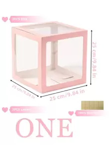 3 pièces Boîtes de ballons de douche pour bébé, boîte de ballons blancs et roses, boîte de ballons de bloc de construction colorée, boîte de ballons de douche pour bébé, décorations de fête d'anniversaire de bloc de construction pour bébé, décorations de fête d'anniversaire de bébé