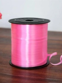 1pc Plain Balloon Ribbon, Pink Plastic Balloon Tie Strip, For Party Decor,