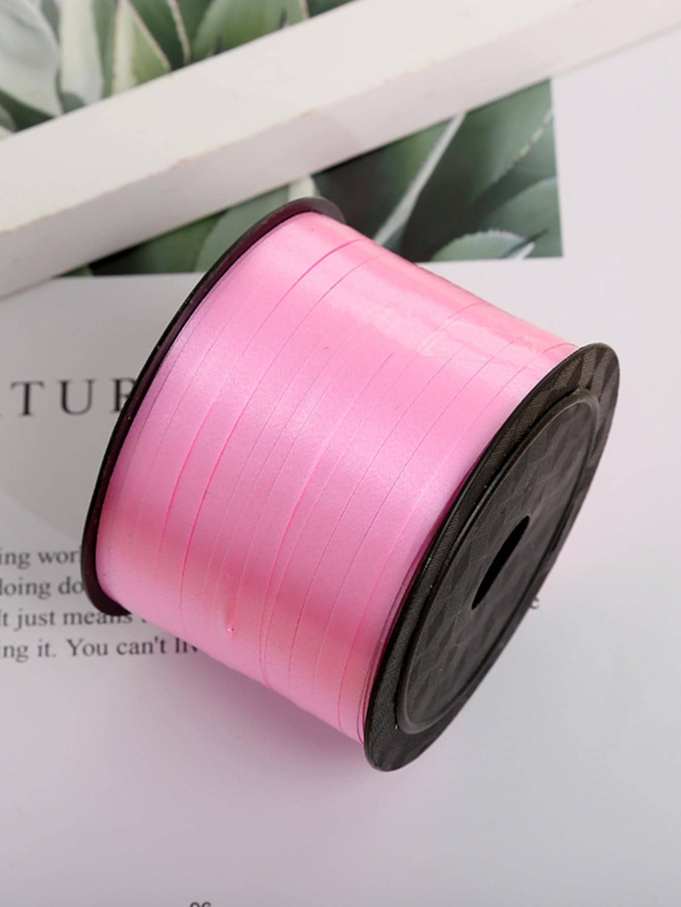 1pc Plain Balloon Ribbon, Pink Plastic Balloon Tie Strip, For Party Decor,