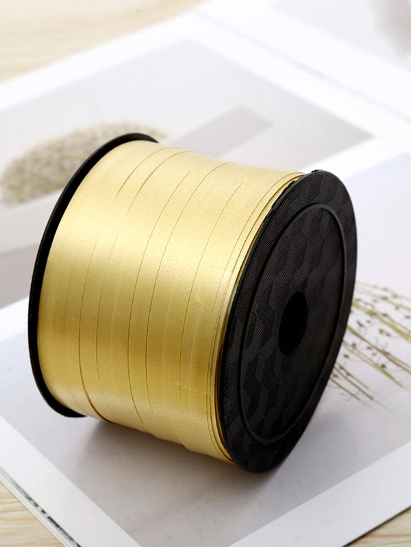 1 件纯色气球丝带，黄色塑料气球领带，适用于派对装饰、圣诞节 - 黃色 - 查看 1