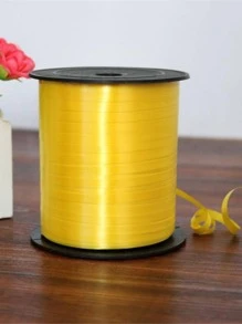 1 件纯色气球丝带，黄色塑料气球领带，适用于派对装饰、圣诞节 - 黃色 - 查看 2