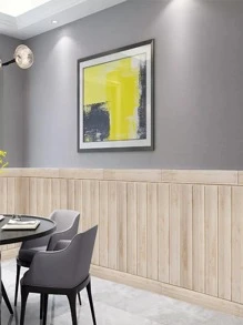 1入組PE牆紙,現代木紋圖案自粘墻紙 - 黃色 - 查看 4