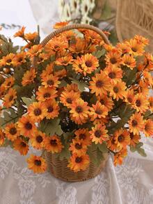 1 件 21 頭人造雛菊花花束情人節禮物束裝飾婚禮裝飾新娘手持花手腕花胸花材料家居餐廳臥室花瓶裝飾花束 Diy 生日派對蛋糕材料新年裝飾材料拍攝道具