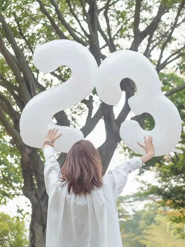1pc 32-Inch Black & White 0-9 Number Balloons, Birthday Party Decor, Wedding Decoration, Photo Prop,Christmas