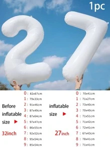 1pc 32-Inch Black & White 0-9 Number Balloons, Birthday Party Decor, Wedding Decoration, Photo Prop,Christmas