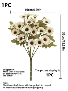 1/3/5 件 21 头人造雏菊花束情人节礼物束装饰婚礼装饰新娘手捧花腕花胸花材料家居餐厅卧室花瓶装饰花束 DIY 生日派对蛋糕材料新年装饰材料拍摄道具、情人节、礼物毕业、秋季装饰、秋天、假植物 - 白色 - 查看 2