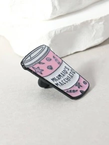 男士標語圖案胸針 - 彩色 - 查看 2