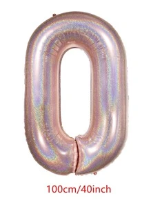 1入組數字形狀隨機小氣球 - 玫瑰金 - 查看 4