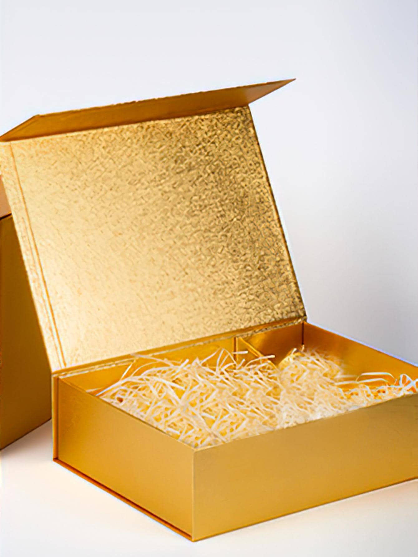 1pc Paper Gift Box, Modernist Solid Foldable Gift Packaging Box For Party - Gold - View 1