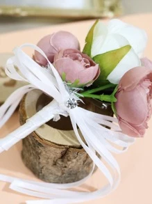 1pc Artificial Flower Decor Fashionable Boutonniere For Wedding Party - Multicolor - View 7
