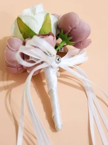 1pc Artificial Flower Decor Fashionable Boutonniere For Wedding Party - Multicolor - View 10