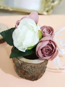 1pc Artificial Flower Decor Fashionable Boutonniere For Wedding Party - Multicolor - View 5