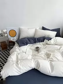 3入組/套白色被套套裝內芯,現代織物被套套裝(1入組棉被套,2入組枕套),