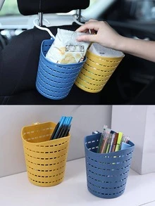 1pc PP Storage Basket, Minimalist Yellow Hollow Out Rotatable Hanging Storage Basket For Kitchen, Bathroom - Yellow - View 7