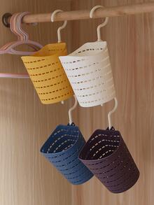 1pc PP Storage Basket, Minimalist Yellow Hollow Out Rotatable Hanging Storage Basket For Kitchen, Bathroom - Yellow - View 8