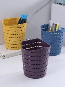 1pc PP Storage Basket, Minimalist Yellow Hollow Out Rotatable Hanging Storage Basket For Kitchen, Bathroom - Yellow - View 10