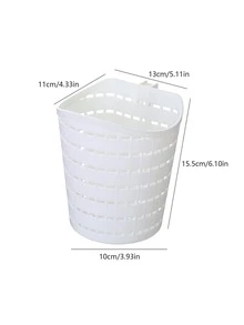 1pc PP Storage Basket, Minimalist Yellow Hollow Out Rotatable Hanging Storage Basket For Kitchen, Bathroom - Yellow - View 2