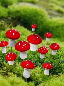 1套裝飾花園樁,創意雙色蘑菇設計草坪通道露台裝飾品適用於戶外