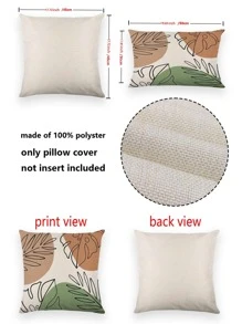 1 件幾何植物印花防水枕套 - 彩色 - 查看 4