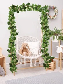 5入組/套亞克力新型3D打印人造常綠藤蔓綠化花環假藤蔓懸掛植物背景家用 - 綠色 - 查看 1